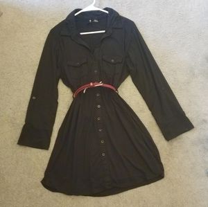 Black button down dress